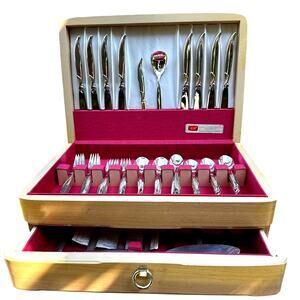 1847 MCM Rogers Bros 'Flair' 67-PC Silverplate 7-PC Place Setting Service for 8
